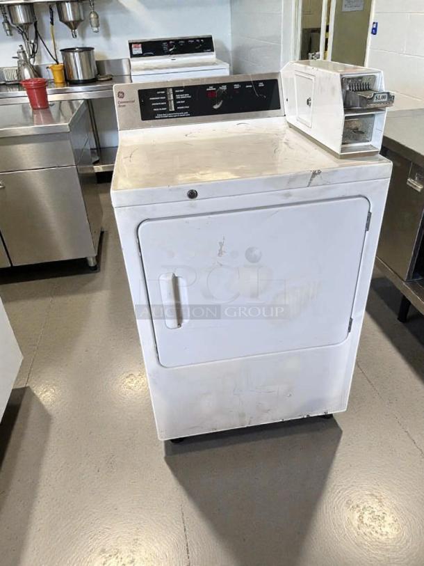 GE Commercial Coin-Operated Dryer, Model DCCD330ED2WC, 120/208–240V, tested and working, immaculate condition.