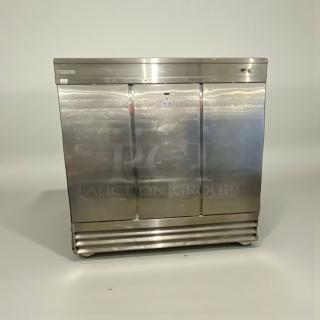 Kintera 3-Door Commercial Reach-In Refrigerator, Model KEM3F, pristine condition, 115V, single phase, fully tested.