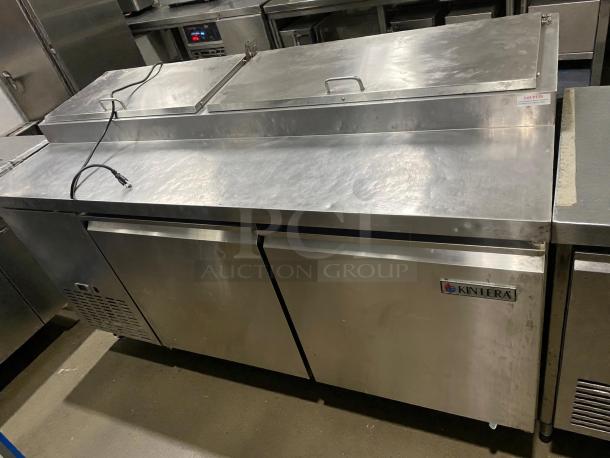 Kintera KRR70X refrigerated prep table, high-grade condition, stainless steel, 115V single phase, tested and working.