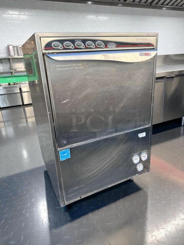 CMA/Kromo UC50e commercial undercounter dishwasher, premium condition, UL Listed, stainless steel, 220–240V, fully tested.