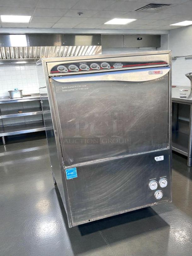 CMA/Kromo UC50e commercial undercounter dishwasher, premium condition, 220-240V, fully tested, UL listed, control panel visible.