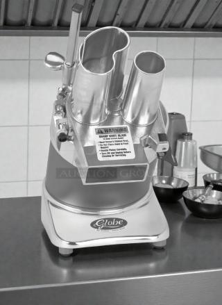 Excellent condition Globe GFP-500 commercial food prep machine, 115V, NSF & UL certified, Globe branding visible, fully tested.