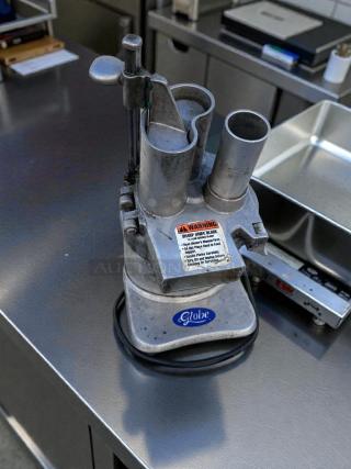 Globe GFP-500 commercial food prep machine in excellent condition, 115 V, NSF & UL certified, fully tested and working.