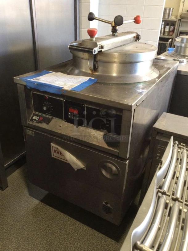BKI Commercial Pressure Fryer, stainless steel, floor model, fully tested, premium condition, model BKI-L-PFR-0278.
