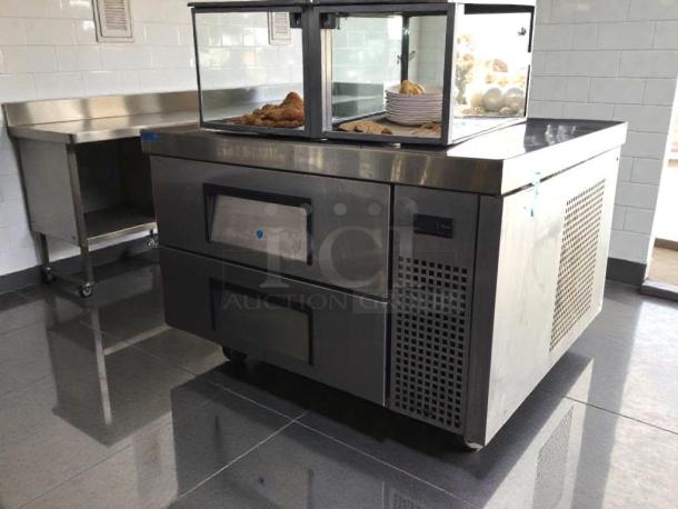 Traulsen TRCB-36 commercial refrigerated chef base, 36-inch, 115V, premium condition, stainless steel exterior, tested working.