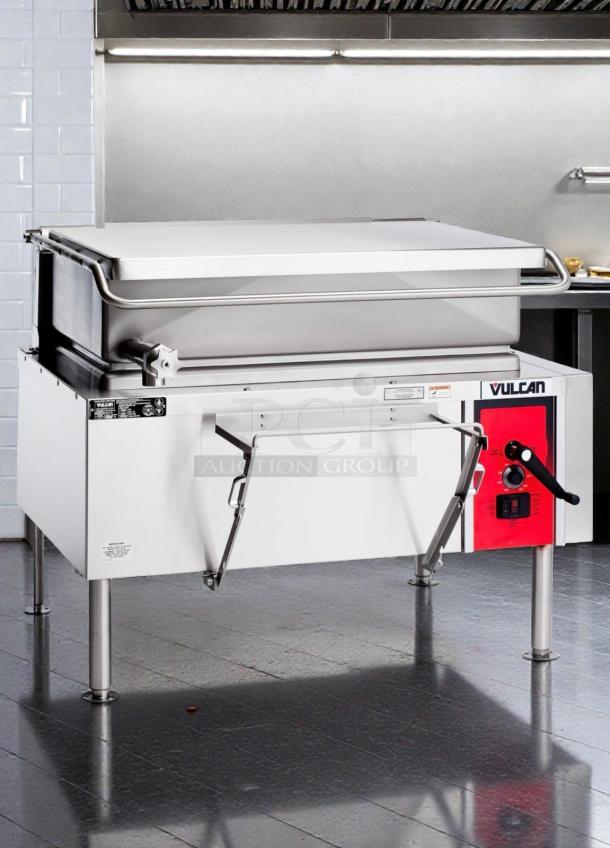 Vulcan VE40 commercial electric tilting skillet, 40-gallon, premium condition, fully tested, made by Vulcan & Wolf Co., 480V.