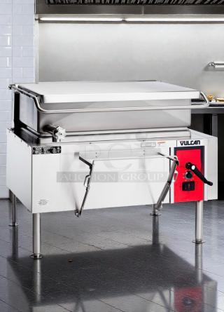 Vulcan VE40 commercial electric tilting skillet, 40-gallon, premium condition, fully tested, made by Vulcan & Wolf Co., 480V.