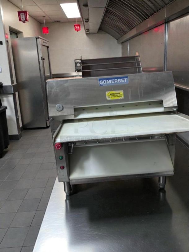 Somerset CDR-2000 commercial dough roller in outstanding condition, tested and operational, ETL and NSF listed.