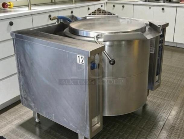 Electrolux Professional GU5EOE0000 commercial tilting boiling pan, premium condition, UL listed, stainless steel, fully operational.