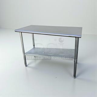 Commercial stainless steel work table, 48" x 24", with undershelf. NSF certified, excellent condition, model ACC-S-TBL-0409.