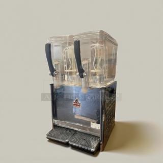COMAI LYJ-JY/P12LX2 cold drink dispenser, superb condition, dual tanks, 110V, fully tested, front label shows "Tacos Guadalajara."