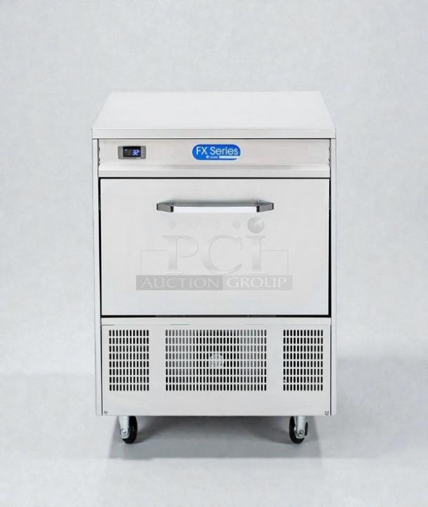 Randell 4002-A undercounter refrigerator, excellent condition, 115V, single phase, fully tested, FX Series label visible.