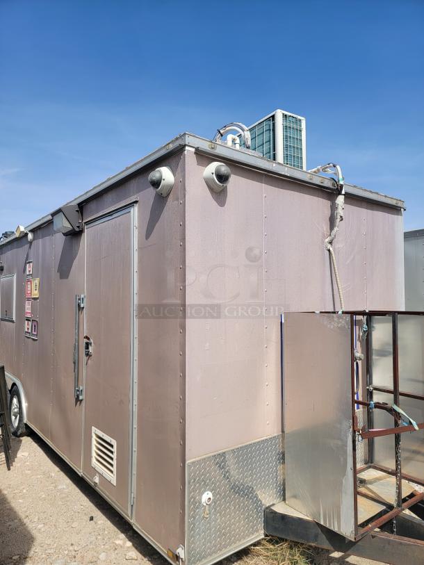 2019 Diamond Cargo 24' food trailer, stainless steel walls, ventilation hood, Arctic Air fridge. Needs deep cleaning.