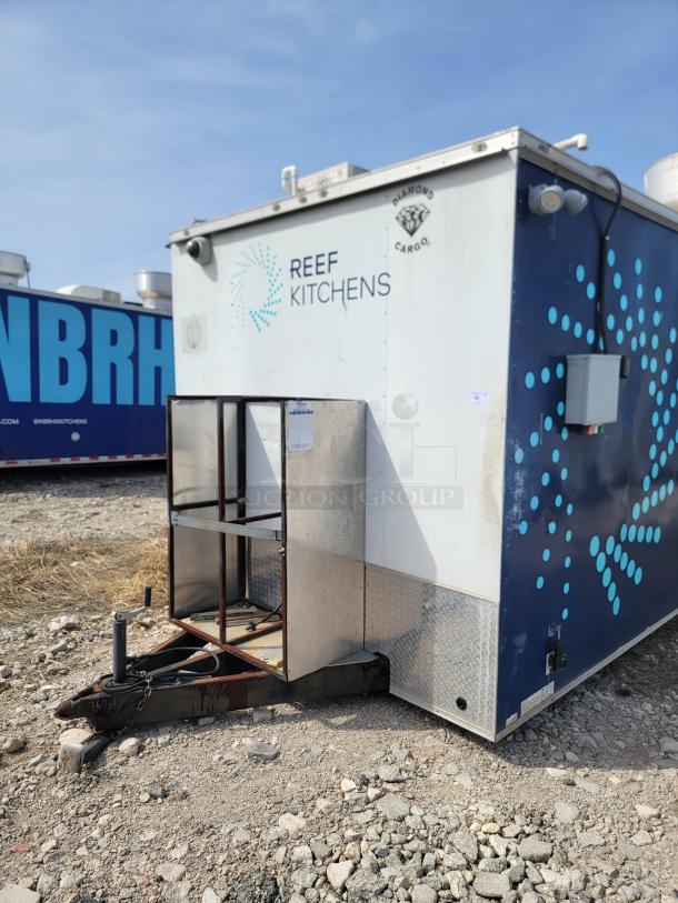 2019 Diamond Cargo 24' Mobile Kitchen trailer, branded "Reef Kitchens," features a heavy-duty setup for high-volume operations.