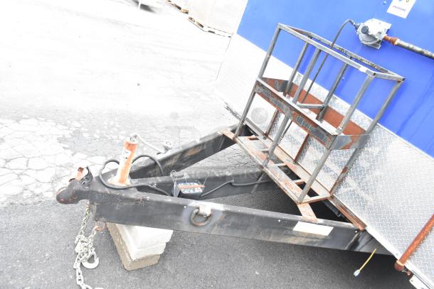 2021 Rock Solid Cargo 24' fast food trailer hitch and cage; excellent condition; blue exterior; propane setup visible.