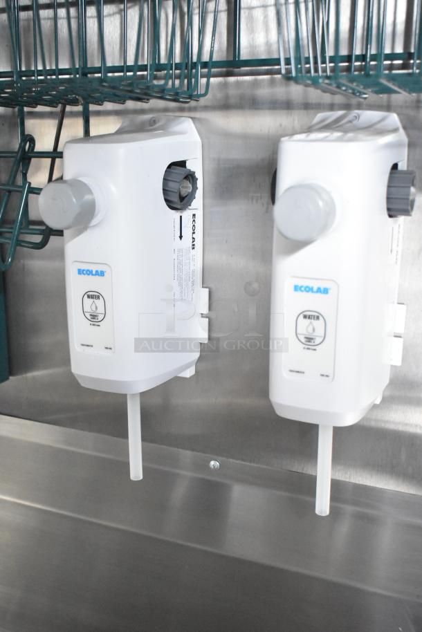 Ecolab water dispensers in a new Rock Solid Cargo 24' food trailer. Stainless steel surface, ready for use.