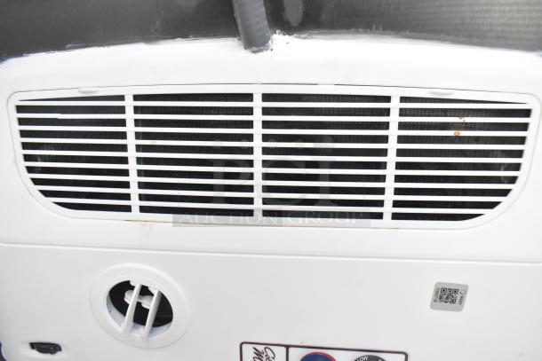 White vent and controls on a 2021 Rock Solid Cargo Fast Food Trailer, featuring QR code and air control. New condition.