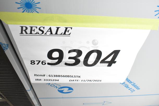 Perlick 2025 BBS60-RF-Y-S-X-H1 60" commercial back bar fridge, black solid doors, scratch and dent, new condition.