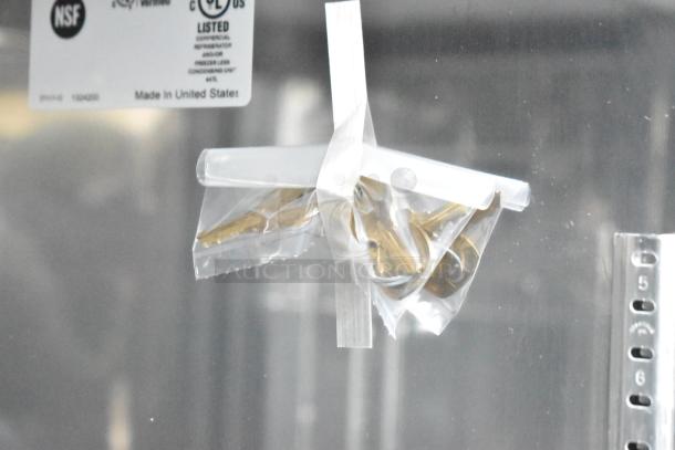 Brand new Perlick BBS60-RF-Y-S-X-H1 60" commercial black solid door back bar refrigerator. NSF label. Made in USA.