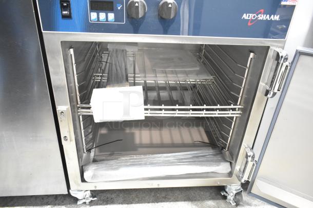 2023 Alto Shaam 750-TH/II undercounter cook and hold oven, with racks, on commercial casters. 120V, 1 Phase. Excellent condition.