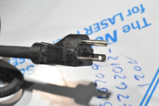 Close-up of the power cord plug for an Alto Shaam 750-TH/II Cook and Hold Oven.