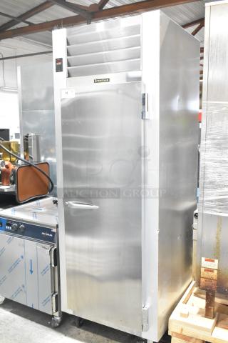 Traulsen G12010 commercial single door reach-in freezer on casters, stainless steel, 115V, good condition.