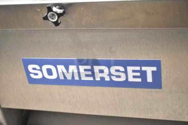 Somerset CDR-170 Commercial Dough Sheeter, stainless steel, 110V, 1 Phase, brand label visible. Ideal for bakery use.