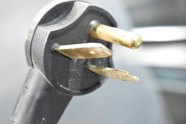 Close-up of power plug for the Merrychef eikon e2s Commercial Oven, 208/240V, 1 Phase, 2022 model.