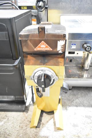Mahlkonig RIO commercial bean grinder, features adjustable grind settings, robust metal construction, 115V, 1 phase.