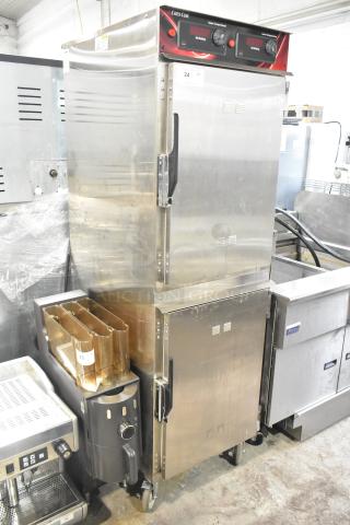 CresCor 1000HHSS2DX commercial heated holding proofing cabinet, stainless steel, dual compartments, commercial casters, 120V.