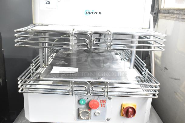 Univex SDR1411-01 commercial dough divider, manual cutting, (14) 3-11 oz portions, 110 volts, 1 phase; controls visible.