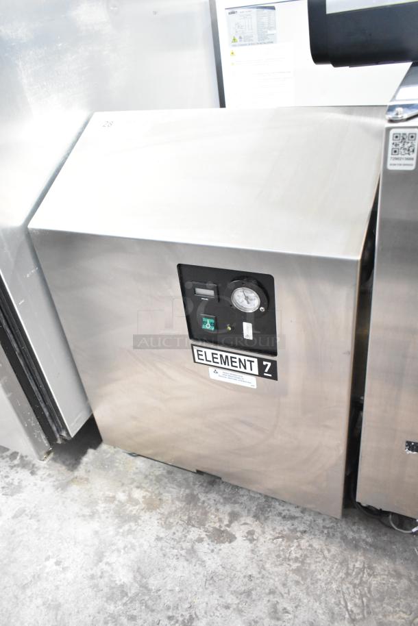2019 Jun-Air 87R-4MN1-HSBHH nitrogen generator, stainless steel, Element 7 label, on commercial casters, 120V, 1 phase.