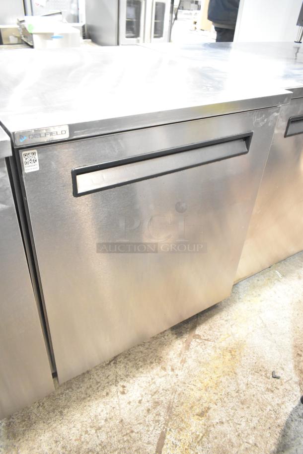 2019 Delfield 406P-STAR2 undercounter cooler on casters, 115V, 1 Phase. Stainless steel, single door, commercial use.
