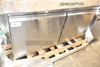 Brand new 2025 Avantco 178SSUC60RHC commercial 2-door undercounter cooler, 115V, scratch and dent, on a pallet.