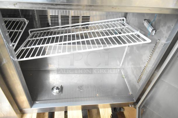Brand new Avantco 178SSUC60RHC undercounter cooler. Two doors, scratch and dent, 115 volts, 1 phase, wire shelves.