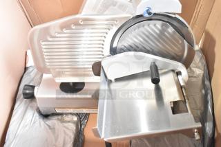 BRAND NEW 2025 Pro-cut KDS-10-DC 14" manual meat slicer in box. Features built-in blade sharpener. 115V, 1 Phase.