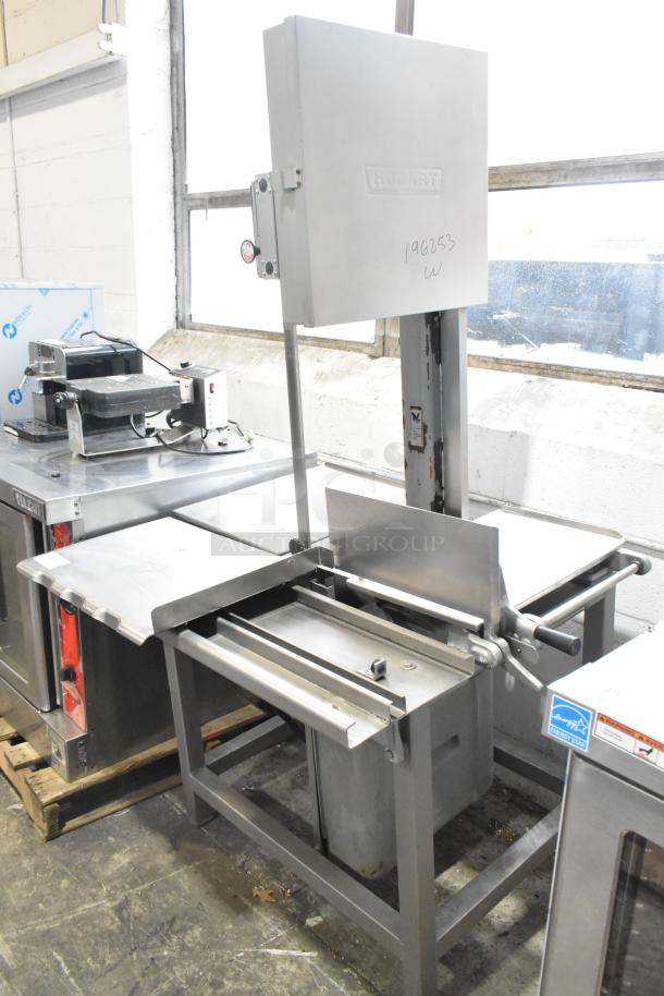Hobart 6801 commercial meat saw, floor style, 200-230 volts, 3 phase, stainless steel, excellent condition, model 6801.