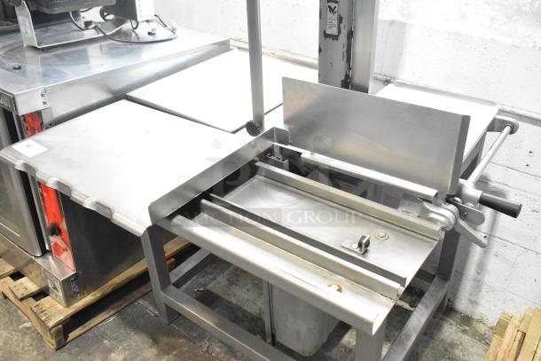 Hobart 6801 Commercial Floor Meat Saw, 200-230V, 3 Phase, stainless steel, excellent condition, includes safety features.
