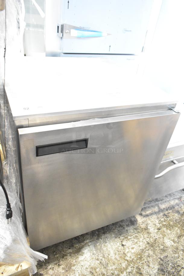 Delfield 406CA-DD1 single door undercounter cooler, stainless steel, commercial-grade, 115V, good condition.