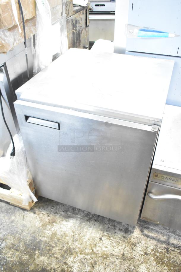 Delfield 406CA-DD1 undercounter cooler, stainless steel, single door. 115 volts, 1 phase. Good condition, minimal wear.