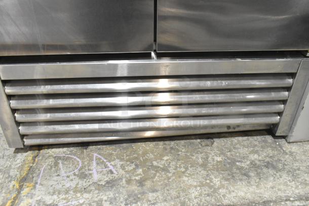 2019 True T-35 Commercial 2 Door Cooler, stainless steel, 115V, 1 Phase, vented base visible; minor wear.