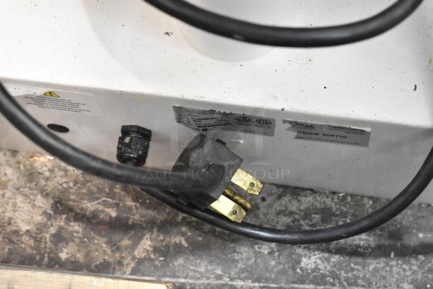 2021 Proluxe DP2350 Commercial Countertop Dough Press, 208V, 1 Phase, with visible plug and certification labels.