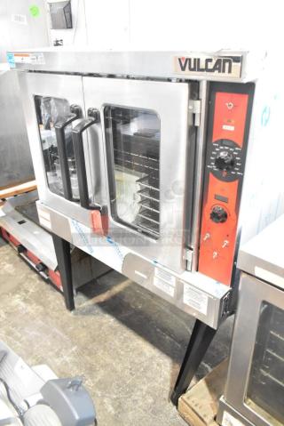 **Vulcan VC5ED-11D1Z Convection Oven**: Brand new with minor scratches. Electric, full-size, view-through doors, thermostatic controls, metal legs. 208V, 3/1 phase.