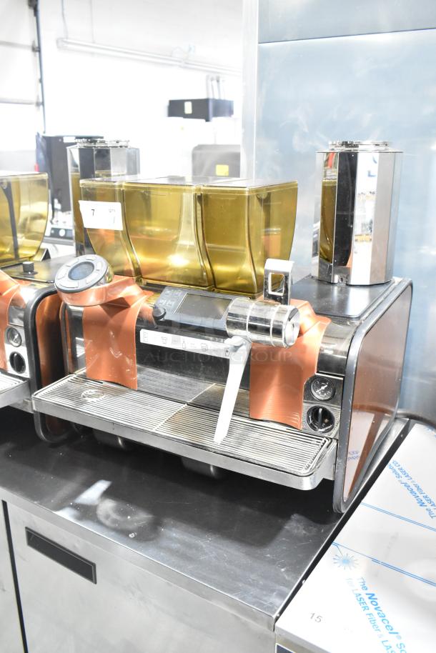 Thermoplan Mastrena Super Automatic Espresso Machine, commercial countertop model, 250V, stainless steel, good condition.