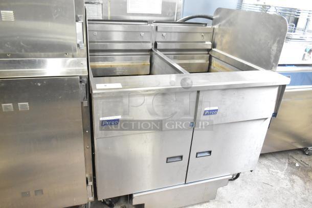 2024 Pitco Frialator SE18 electric fryer with filtration; stainless steel, excellent condition, on commercial casters.