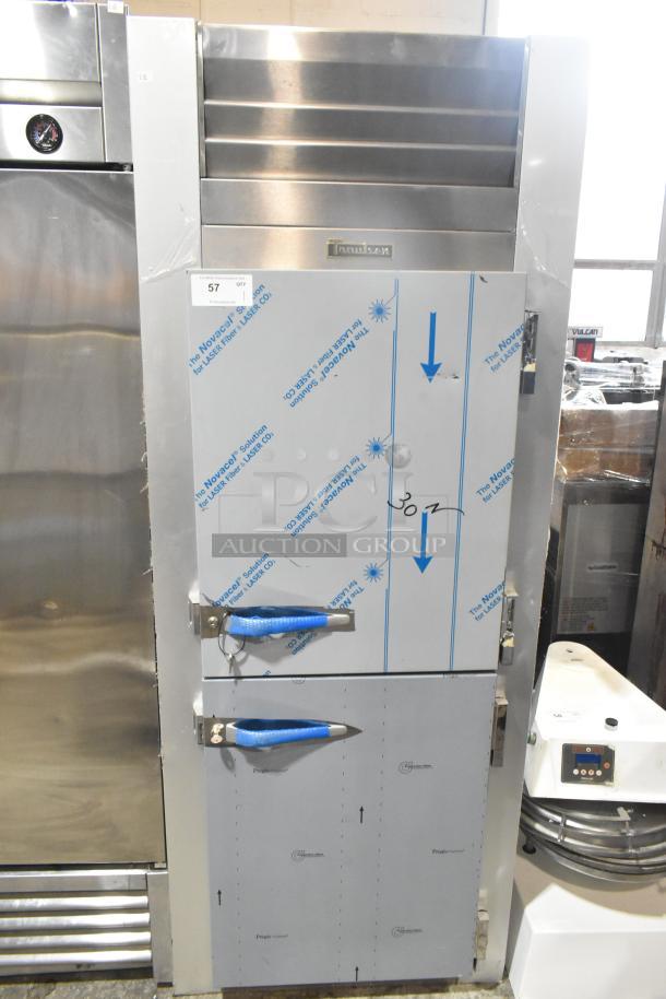 Brand new 2022 Traulsen G10042-032 commercial half-door cooler, scratch and dent, with casters. 115V, 1 phase.