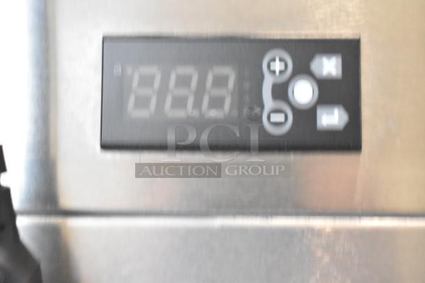 Brand new 2022 Traulsen G10042-032 cooler control panel with digital display, buttons for temperature adjustment.