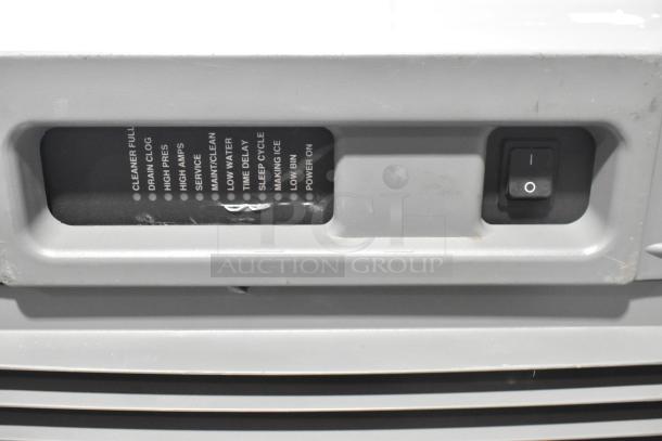 2019 Follett HCD710ABT Horizon Elite Ice Machine control panel with labeled indicator lights and power switch.