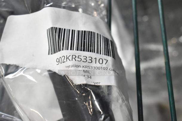 Plastic-wrapped gasket with barcode 902KR533107; labeled as refrigeration part KR53300107. Brand new, scratch and dent condition.