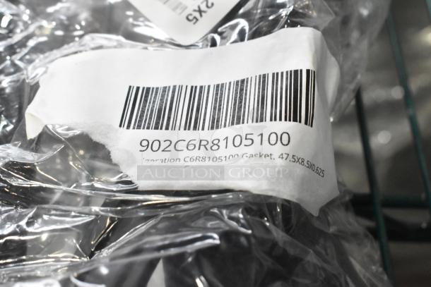 Clear packaging with barcoded label showing item number 902C6R8105100, indicating gaskets. Brand new, scratch and dent.